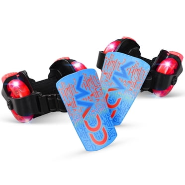 Madd Gear Light-Up Rollers Heel Skates LED Wheels Adjustable to Fit Most Shoe Sizes Kids Ages 6+ - Black/Blue