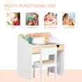 thumbnail image 4 of Qaba Ensemble Bureau et Chaise pour Enfants avec Tiroir Coulissant de Rangement pour 6-10 Ans, 4 of 10