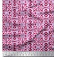 thumbnail image 1 of Soimoi Polyester Crepe Fabric Damask Ethnic Decor Fabric Printed Yard 42 Inch Wide, 1 of 3