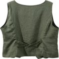 thumbnail image 2 of CHOK Womens Pure Linen Sleeveless Button Down V Neck Crop Top Summer Vest Waistcoat, 2 of 6