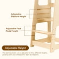 thumbnail image 3 of Blessy Kids Toddler Tower, Learning Stool, Toddler Standing Tower, Kitchen Helper 2 Step Stool with Adjustable Height Platform and Safety Rail, Wood, 3 of 3