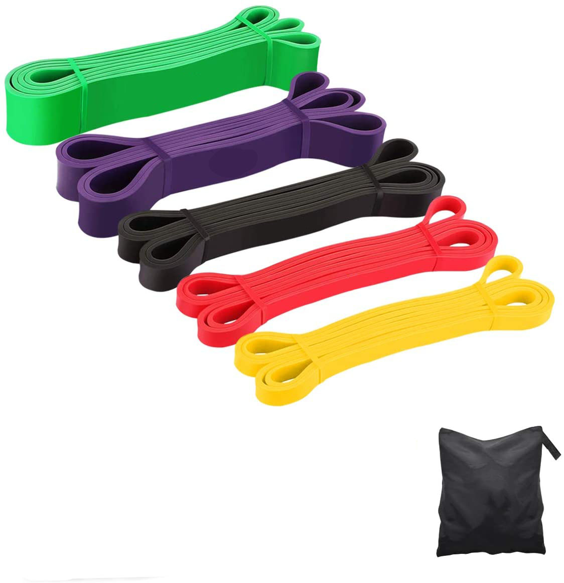 Assistance Bands for Resistance Training, High-Quality Latex Material Strength Heavy Duty, 5 Levels of Resistance with Carry Box for Muscle Building and Home Gym Equipment