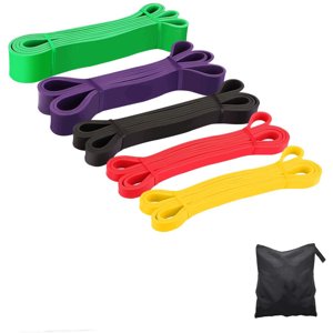 Bandes d'assistance pour l'entraînement de résistance, haute qualité de latex matériel de force lourd de service, 5 Niveaux de résistance avec boîte de transport pour le bâtiment musculaire et l'équipement de gymnastique domestique