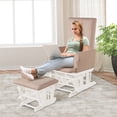 thumbnail image 3 of Costway Baby Nursery Relax Rocker Rocking Chair Glider & Ottoman Set w/Cushion Pink, 3 of 10