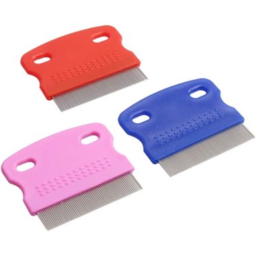 3 Pcs Peigne Anti-Puces Chat Chien Peigne Pat Peigne Anti-Puces avec Poignée Élimination des Puces Peigne de Toilettage Peignes Détachants pour Chiens et Chats à Longs Poils (Couleur Aléatoire)