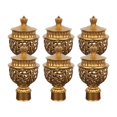 thumbnail image 1 of Ensemble de Décorations pour Tringle à Rideaux 6 Pcs, Quincaillerie Vintage, Capuchons Durables pour Tringle à Rideaux, Embouts de Tringle à Rideaux pour Fenêtre, Or, 1 of 5