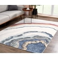 thumbnail image 1 of LaDole Rugs Turquoise Blue Ivory Red Marble Pattern Lava Modern Abstract Area Rug For Living Room Bedroom, 1 of 9
