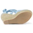 thumbnail image 3 of BLISSFUL STEP Édition Chaussures pour Femmes Espadrilles à Lacets Sandales Compensées à Plateforme Bleu Ciel 7,5, 3 of 7