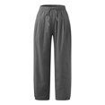 thumbnail image 4 of RKSTN Womens Pants Casual Loose Solid Color Pockets Elastic Waist Comfortable Ankle-Length Pants Loose Comfortable Pants, 4 of 5