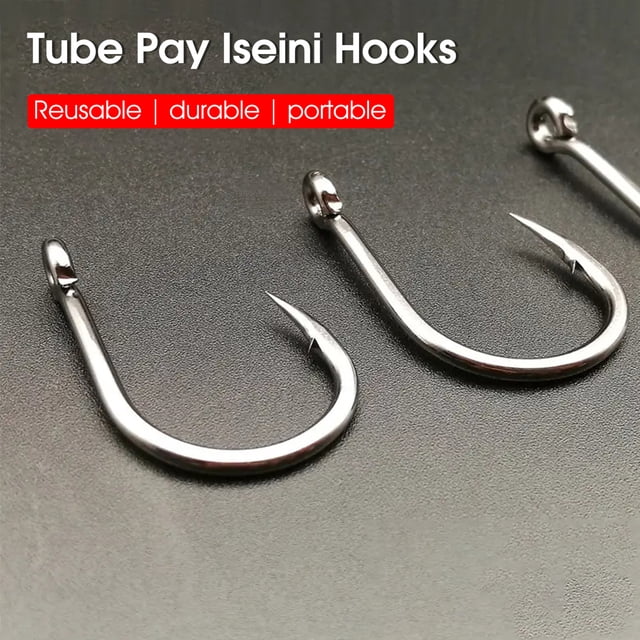 50Pcs/Box Fishing Hook High Strength Super Sharp Fishing Tackle Barbed Single Circle Carp Hook Fishing Accessory