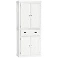 thumbnail image 1 of HOMCOM Garde-Manger de Cuisine, Armoire Buffet Autoportante avec 4 Portes, Blanc, 1 of 10