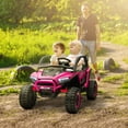thumbnail image 2 of Qaba 2 Seater 24V 7AH Ride on Truck w/ Spring Suspension, Remote, Pink, 2 of 10