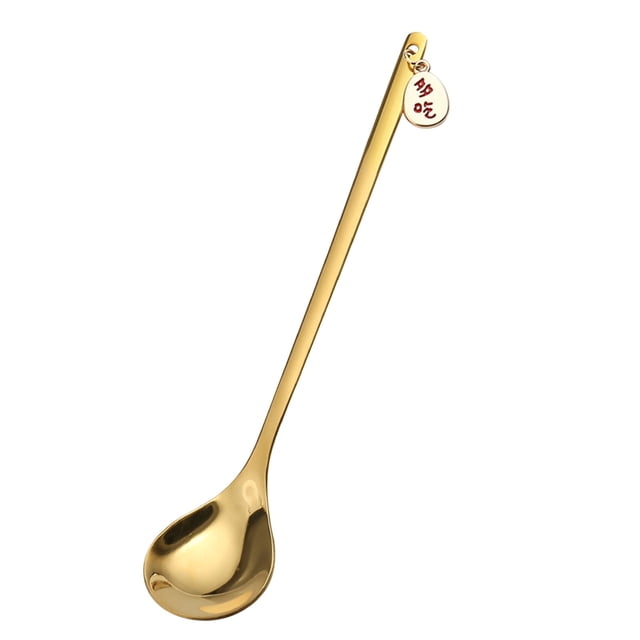 Dvkptbk soup spoon New Year Tableware Dessert Spoon Stirring Small Spoon New Year Gift Spoon