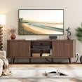 thumbnail image 4 of GIKPAL Fluted TV Stand for 65 Inch TV – Modern Entertainment Center with Power Outlets, Adjustable Shelves & Sliding Doors, Stylish Media Console for Living Room, Walnut, 4 of 13