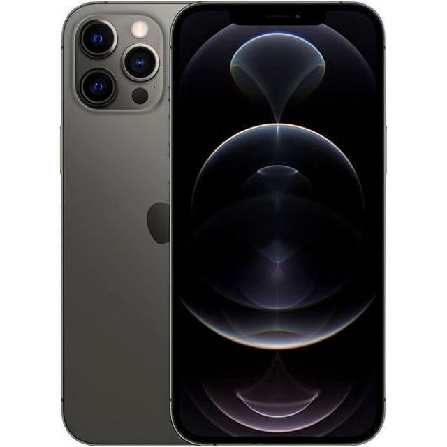 Apple iPhone 12 Pro Max 128GB Factory Unlocked Smartphone Certified Refurbished (Grade A) displayed in front and back views. Features include a 6.7-inch Super Retina XDR display, A14 Bionic chip, triple-camera system, Ceramic Shield, and MagSafe compatibility. Unlocked and ready for Canadian mobile networks.