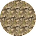 thumbnail image 1 of Ahgly Company Machine Washable Indoor Square Transitional Red Brown Area Rugs, 3' Square, 1 of 7