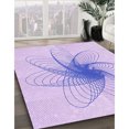 thumbnail image 3 of Ahgly Company Tapis d'Intérieur Lavable en Machine Carré Transitionnel Mimosa Violet, 4 Pieds Carré, 3 of 7