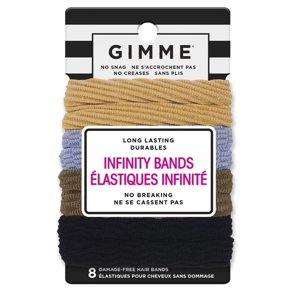 GIMME Infinity Hair Bands Textured 8CT