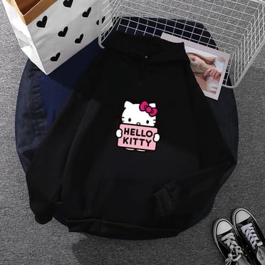 Chandail à Capuchon Kawaii Dessin Animé Sanrio Hello Kitty Mignon pour Femmes Chandail à Capuchon Mode pour Filles Vêtements de Printemps et d'Automne Chandail à Capuchon à Manches Longues