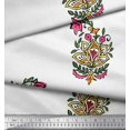 thumbnail image 3 of Soimoi Tissu Satin Modal Feuilles & Floral Imprimé au Mètre 42 Pouces de Large, 3 of 3