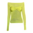 thumbnail image 4 of Women's Fashion Off Shoulder Long Sleeve Tees Slim Fit Stretchy Top - Solid Color, Backless, Perfect for Spring, Fall and Various Occasions, 4 of 4