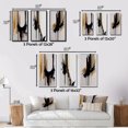 thumbnail image 4 of Designart "Minimalism in Gold I" Abstract Framed Wall Art Set Of 3 - Black Modern Frame Canvas Set For Living Room Decor, 4 of 6