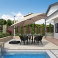 thumbnail image 2 of PURPLE LEAF Parasol de Patio Carré de Luxe 10 Pi, Grand Parasol Déporté à Mât Décentré avec Rotation à 360°, Beige, 2 of 14