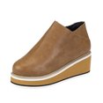 thumbnail image 2 of EGNMCR Bottines pour Femmes Femmes Chaussures Rétro à Semelle Plate Décontractées Grande Taille à Enfiler Chaussures à Double Fermeture Éclair, 2 of 8