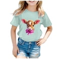 thumbnail image 4 of MIASHUI T-Shirt Drôle pour Enfants Lapin Filles Garçons Pâques Manches Courtes Col Rond Tee, Vert Menthe, 12-13 Ans, 4 of 4