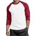 thumbnail image 3 of cllios T-Shirts de Baseball pour Hommes à Manches 3/4 Col Ras du Cou Manches Raglan T-Shirts en Jersey à Blocs de Couleur Hauts Athlétiques Décontractés P-4TG, 3 of 6