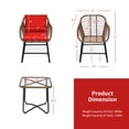 thumbnail image 2 of Patiojoy Ensemble de Mobilier d'Extérieur 3 Pcs Ensemble Bistro de Patio avec 2 Fauteuils et Table en Verre Trempé Rouge, 2 of 5