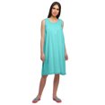 thumbnail image 2 of Moomaya Robe de Nuit Trapèze Unie Sans Manches pour Femme en Coton, 2 of 6