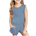 thumbnail image 1 of Birdeem Débardeur pour Filles Mode Décontractée Sans Manches Col Rond Ensemble de Shorts Imprimés, 1 of 12