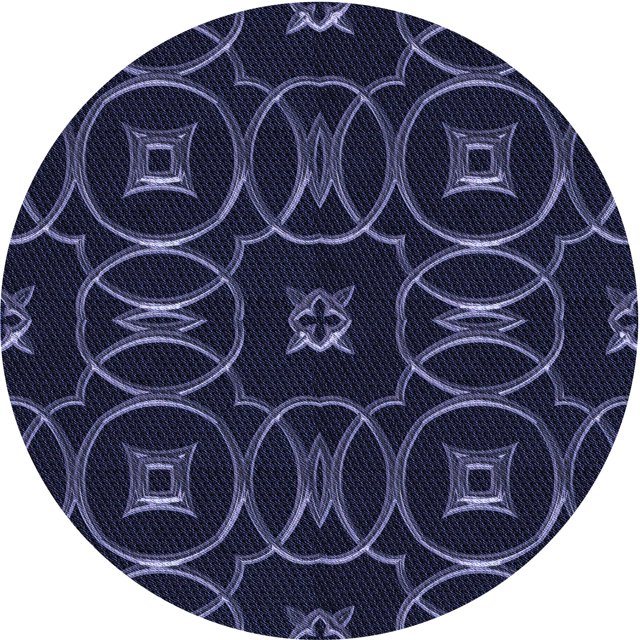 Ahgly Company Machine Washable Indoor Round Transitional Deep Periwinkle Purple Area Rugs, 5' Round