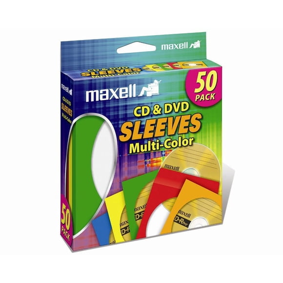 Multi-Colour CD & DVD Sleeves (50 Pack)