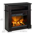 thumbnail image 3 of HOMCOM 32" Electric Fireplace with Mantel, Freestanding Heater with LED Log Flame, Shelf and Remote Control, 1400W, Dark Coffee, 3 of 10