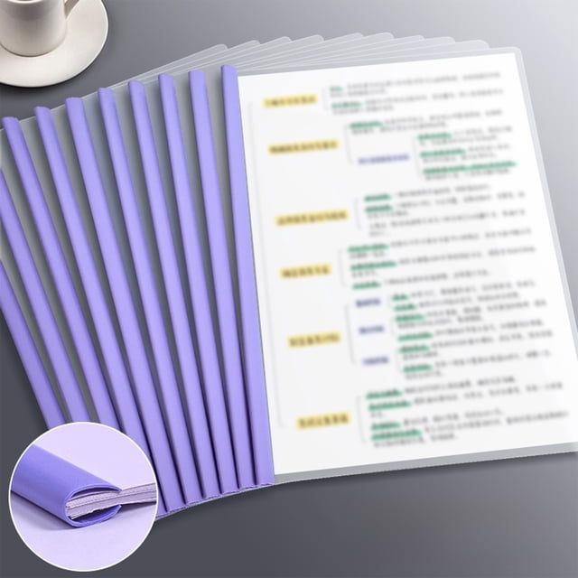 EGNMCR Home Office Furniture A4 Plastic Rod Folder Teardrop Folder Student Transparent Exam Paper Folder Multiple Color Options Insert Rod Folder 10pcs Set Plastic Folder Set