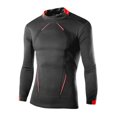 thumbnail image 3 of Hauts de Compression pour Hommes Chemise de Sport Col Rond Manches Longues Élastique Séchage Rapide Hauts Entraînement Physique Course Décontractée Cyclisme Vêtements de Sport, 3 of 9