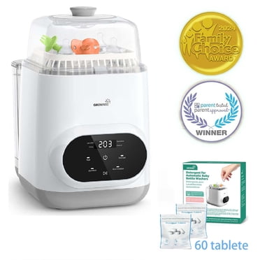 Grownsy EaseClean Laveuse de Bouteilles Pro / Laveuse de Bouteilles Tout-en-un et Stérilisateur et Sécheuse / Laveuse de Biberons pour Bouteilles, Pièces de Pompe et Essentiels pour Bébé / Remplace le Lavage à la Main