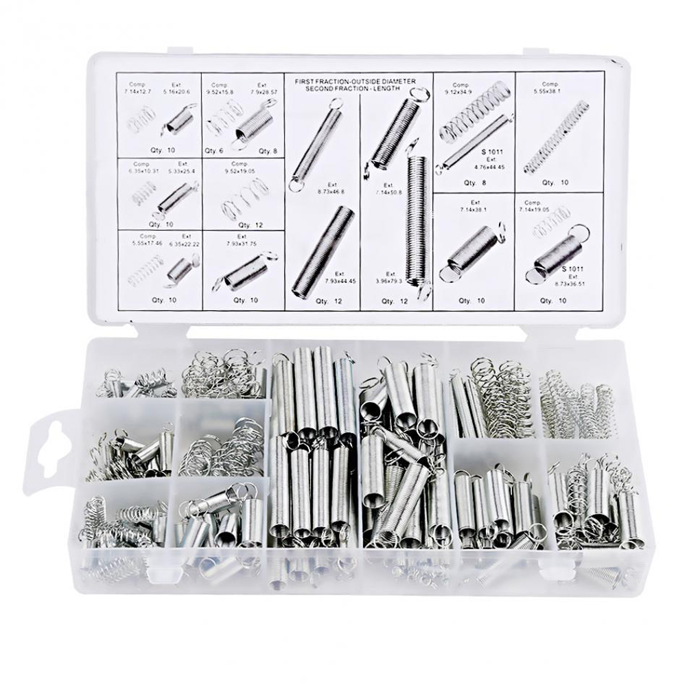 Labymos 200PCS Steel Spring Set Extension Springs Combination Assorted with Storage Box Portable Tool Set