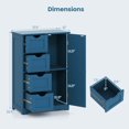 thumbnail image 3 of Gymax Armoire de Salle de Bain Autoportante en Bois à 4 Tiroirs Armoire de Rangement Réglable Bleu, 3 of 10