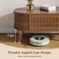 thumbnail image 3 of Fluted Lift  Coffee Table with Hidden Compartment Modern Oval Coffee Table for Living Room Home Office Walnut, 3 of 6
