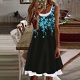 thumbnail image 1 of HKEJIAOI Robes Décontractées pour Femmes Cadeau d'Anniversaire Mode pour Femmes Décontracté Aguichant Sans Manches Imprimé Col Rond Faux Deux-Pièces Gilet pour Dames Robe Débardeur Économies Liquidation Bleu, 1 of 8