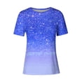 thumbnail image 4 of Jsaierl Womens Sparkle Print Gradient Short Sleeve T-Shirts Round Neck Party Club Tops Summer Trendy Causal Tees, 4 of 4