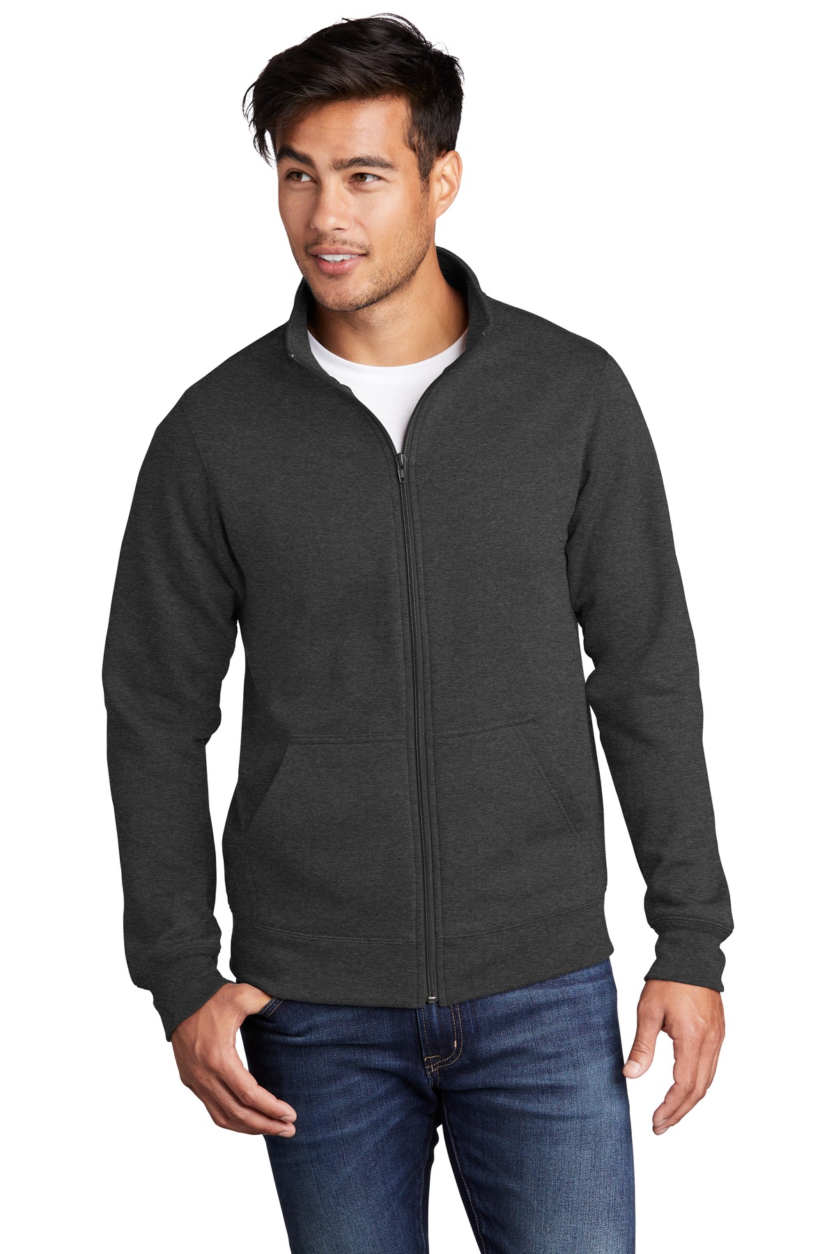 Port & Company Men's Core Fleece Cadet FullZip SweaT-Shirt PC78FZ