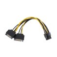thumbnail image 2 of axGear Dual SATA to PCI-E Power Cable 15Pin SATA to 8 pin / 6 pin Video Card Power Wire, 2 of 6