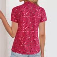 thumbnail image 4 of FcBaudy Hauts pour Femmes, Chemisier et Chemise à Manches Courtes à Col Rabattu Chemise de Sport Décontractée pour Femmes-Col Chemisier à Fermeture à Glissière à Manches Courtes Haut à Col Rabattu pour Femmes Chemisier, 4 of 7
