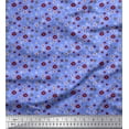 thumbnail image 1 of Soimoi Blue Modal Satin Fabric Flower Artistic Decor Fabric Printed Yard 42 Inch Wide, 1 of 3