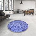 thumbnail image 4 of Ahgly Company Tapis d'Intérieur Lavable en Machine Carré Bleu Denim, 4 Pieds Carré, 4 of 7