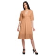 thumbnail image 1 of Moomaya Robe Midi Décontractée Unie pour Femmes à Manches Courtes Tenue d'Été Vêtements, 1 of 6